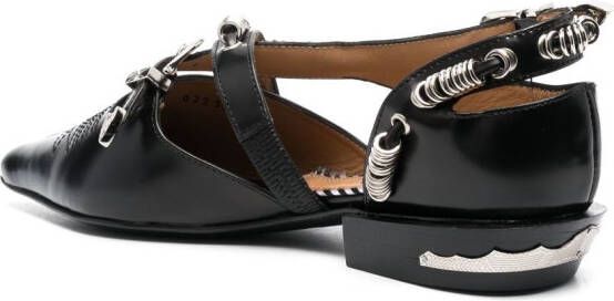 Toga Pulla buckled leather ballerina shoes Black