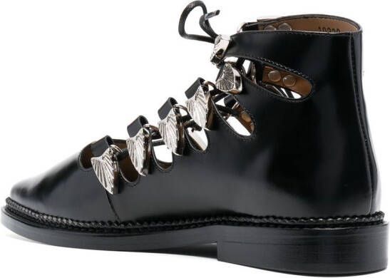 Toga Pulla cut-out lace-up shoes Black