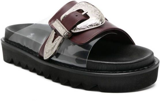 Toga Pulla decorative-buckle leather slides Red