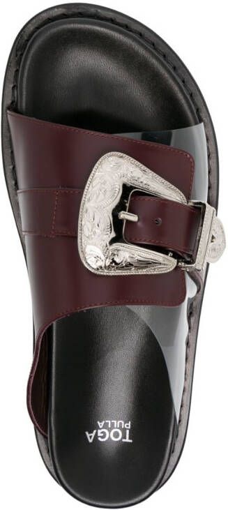 Toga Pulla decorative-buckle leather slides Red