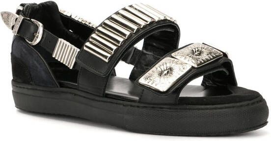 Toga Pulla embellished flat sandals Black