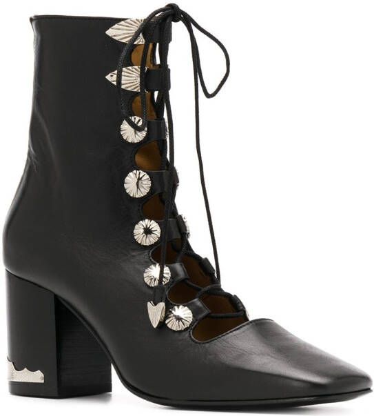 Toga Pulla lace-up ankle boots Black