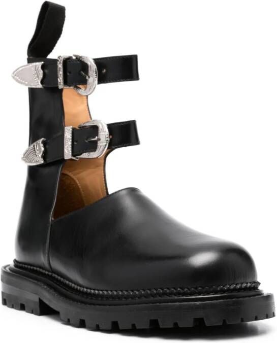 Toga Pulla leather ankle boots Black