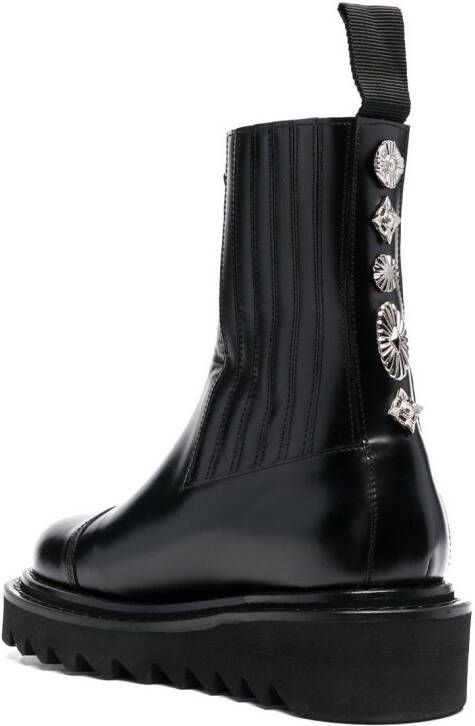 Toga Pulla ridged sole ankle boots Black