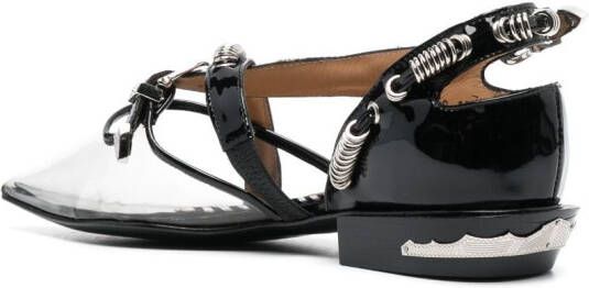 Toga Pulla ring-detail leather ballerina shoes Black