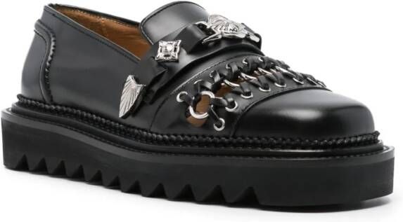Toga Pulla ring-detail leather loafers Black