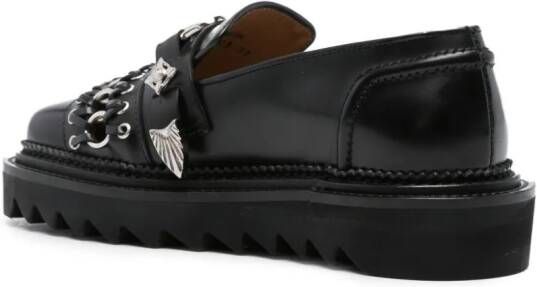 Toga Pulla ring-detail leather loafers Black