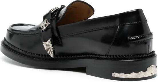 Toga Pulla round-toe leather loafers Black