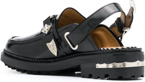 Toga Pulla sling-back mule loafers Black