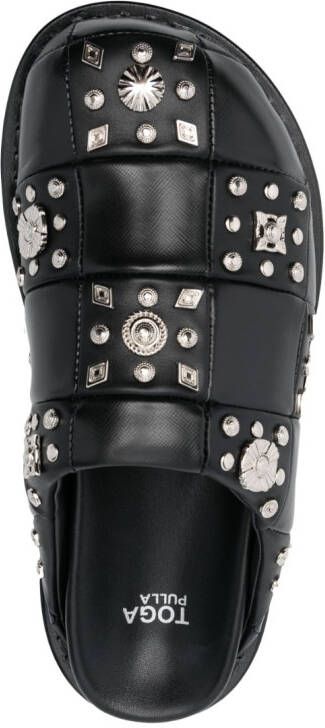 Toga Pulla stud-detail leather clogs Black