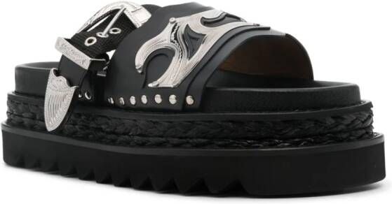 Toga Pulla stud-embellished flatform sandals Black