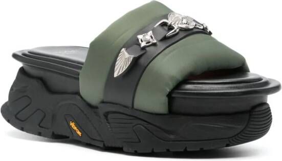 Toga Pulla stud-embellished flatform sandals Green