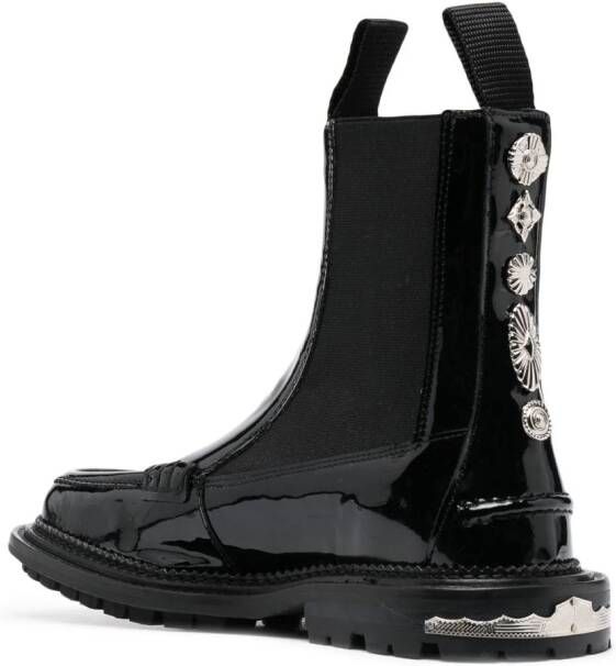 Toga Pulla stud-embellished leather ankle boots Black