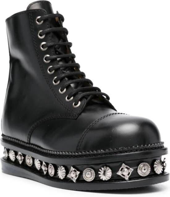 Toga Pulla stud-embellished leather boots Black