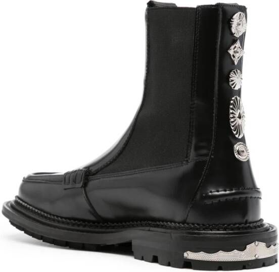 Toga Pulla stud-embellished leather boots Black