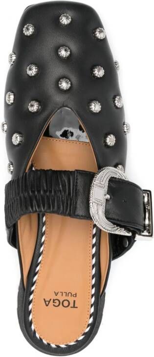 Toga Pulla stud-embellished leather mules Black