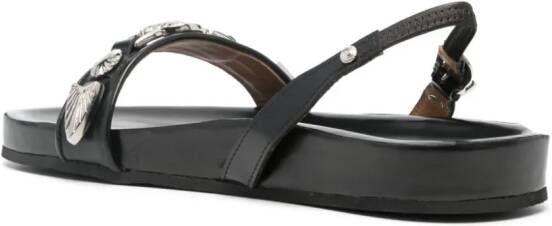 Toga Pulla stud-embellished leather sandals Black