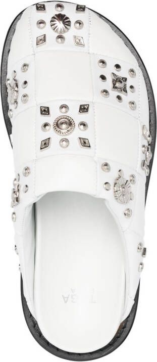 Toga Pulla stud-embellished leather slippers White