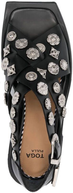 Toga Pulla stud-embellished open-toe sandals Black