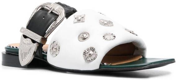 Toga Pulla stud-embellished square-toe sandals White