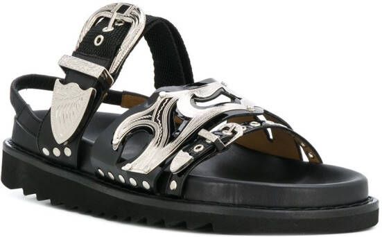 Toga Pulla studded strap sandals Black