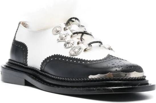 Toga Pulla two-tone 35mm embellished oxford shoes Black