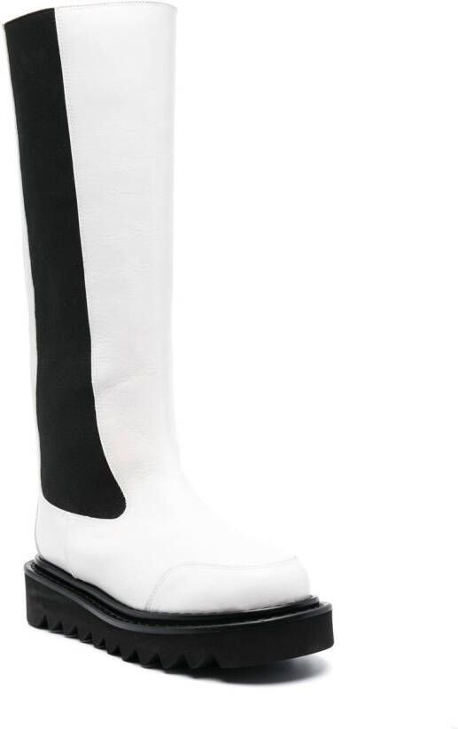 Toga Pulla two-tone knee boots White
