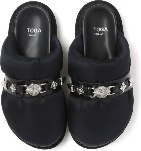 Toga Pulla Sabot embellished-strap slippers Black