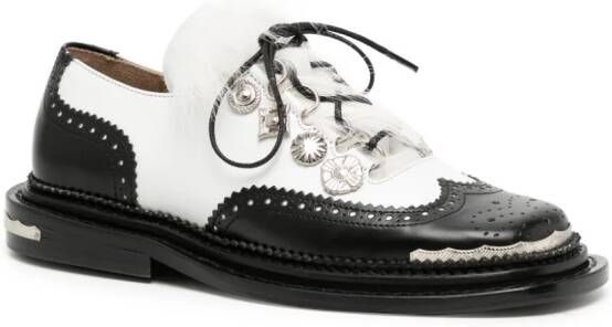 Toga stud-embellished oxford shoes White