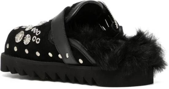 Toga studded faux-fur mules Black