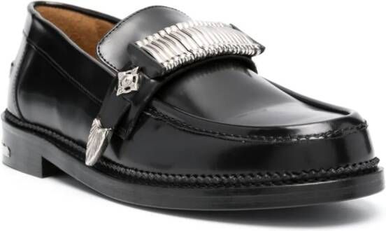 Toga Virilis buckle-detail leather loafers Black