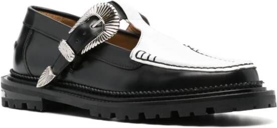 Toga Virilis buckle-fastening leather loafers Black