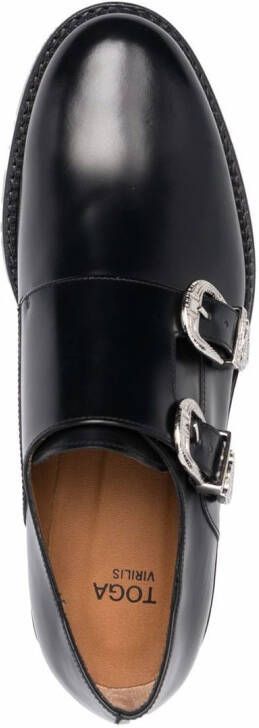 Toga Virilis buckled bos taurus monk shoes Black