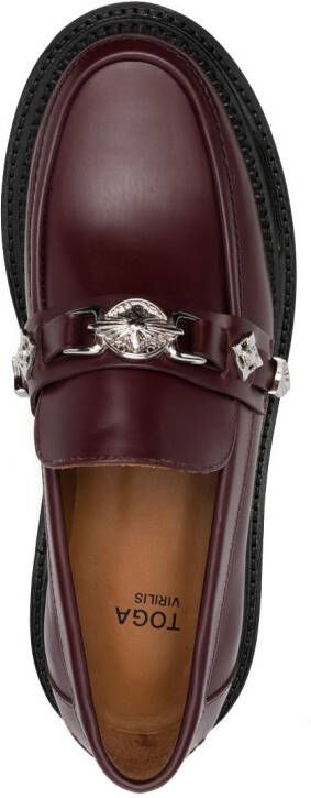 Toga Virilis chunky leather loafers Red