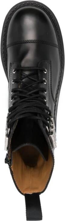 Toga Virilis lace-up ankle leather boots Black