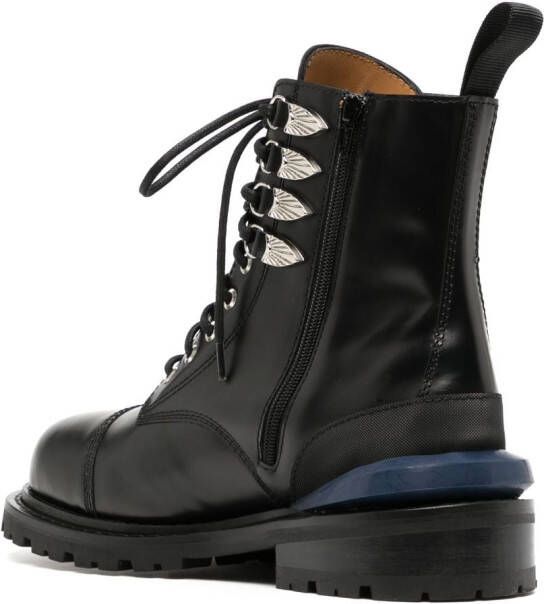 Toga Virilis leather combat boots Black