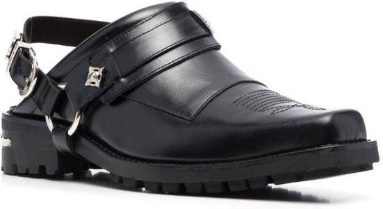 Toga Virilis leather slingback loafers Black