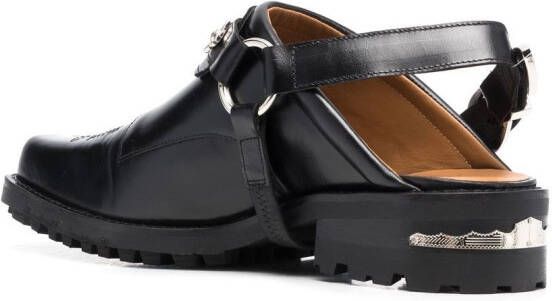 Toga Virilis leather slingback loafers Black