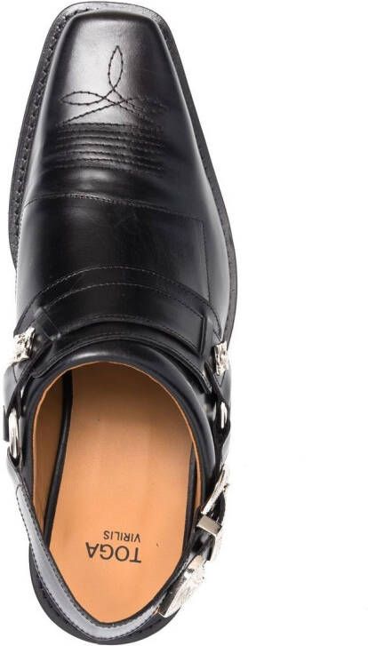 Toga Virilis leather slingback loafers Black