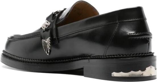 Toga Virilis logo-plaque leather loafers Black