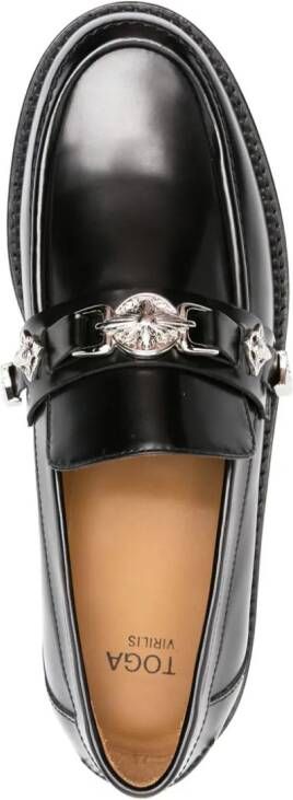 Toga Virilis logo-plaque leather loafers Black