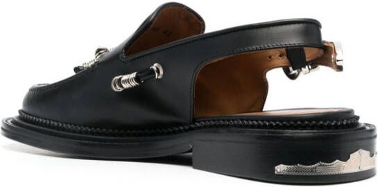 Toga Virilis metal bead-detail buckle fastening loafers Black