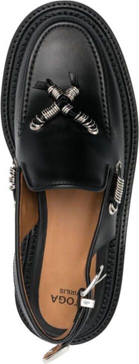 Toga Virilis metal bead-detail buckle fastening loafers Black