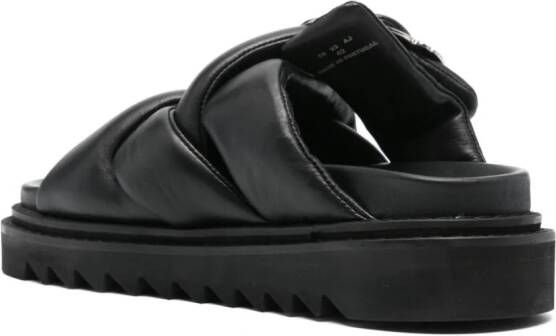 Toga Virilis padded leather sandals Black