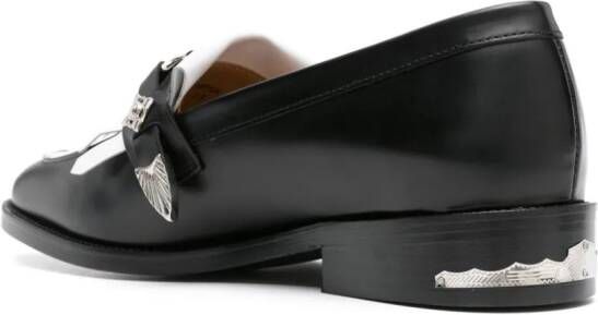 Toga Virilis plaque-detailing two-tone loafers Black