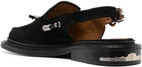 Toga Virilis sling-back leather loafers Black