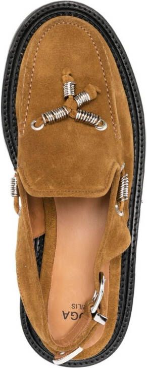 Toga Virilis sling-back leather loafers Brown