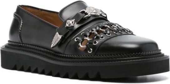 Toga Virilis stud-embellished leather loafers Black