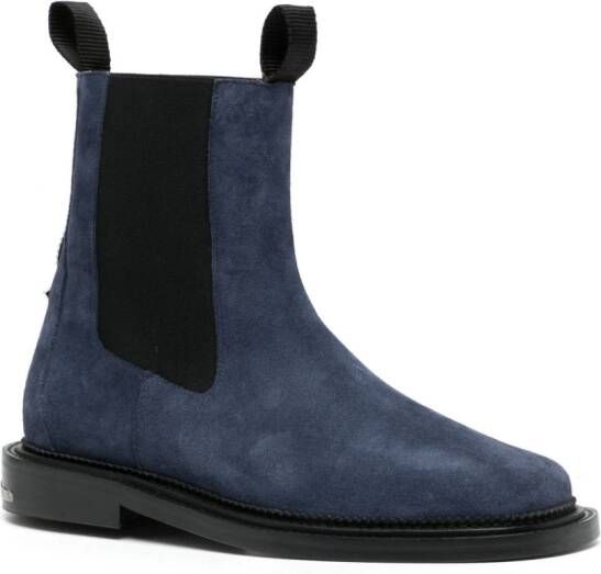 Toga Virilis stud-embellished suede ankle boots Blue