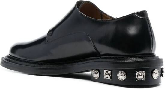 Toga Virilis studded 40mm leather monk shoes Black